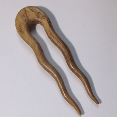 Spalted Ivy hair fork handmade by Natural Craft and supplied by Longhaired Jewels